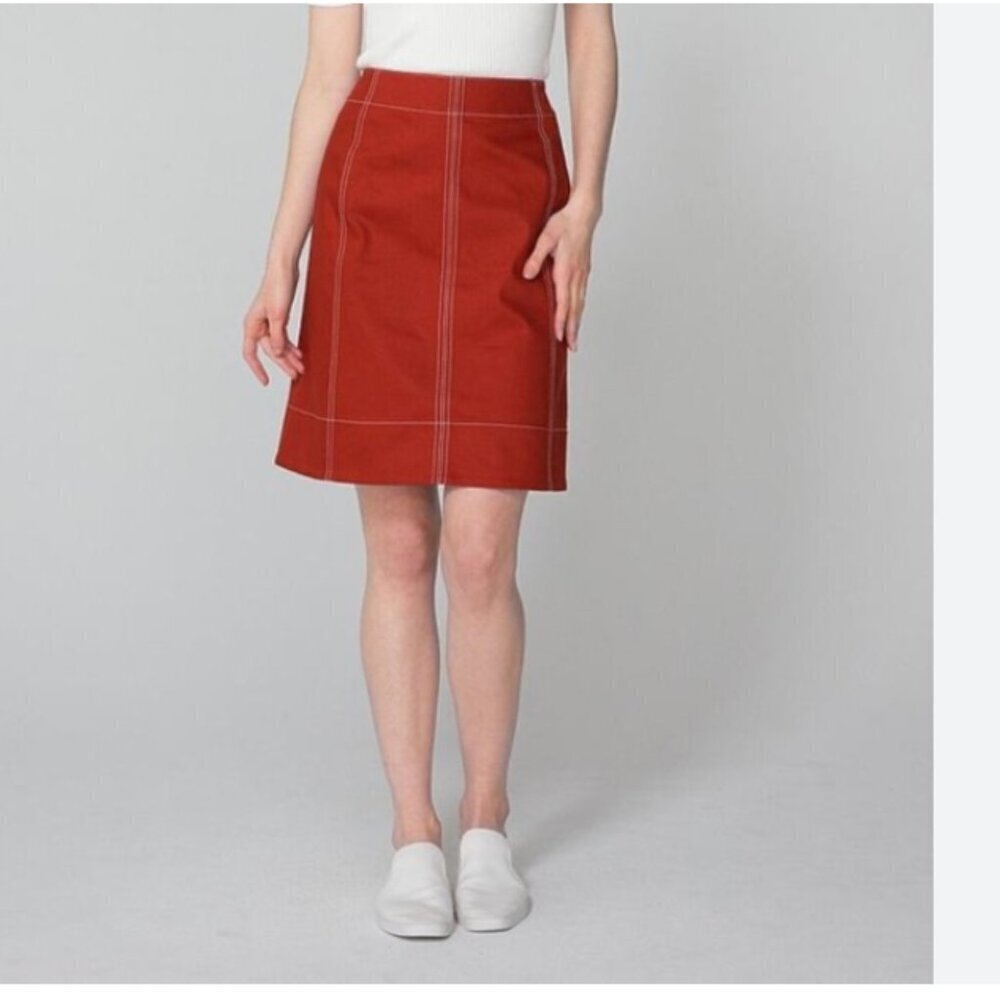 NWOT UNIQLO & LEMAIRE LIMITED EDITION RUSTY ORANGE HIGH RISE DENIM A-LINE SKIRT